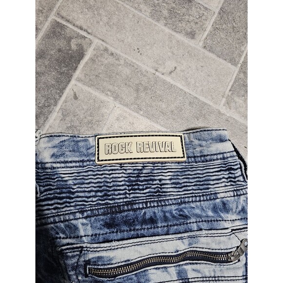 New Rock Revival Jeans "Ean" Light Washed Denim Men's Size 40x32 Distressed - Picture 14 of 16